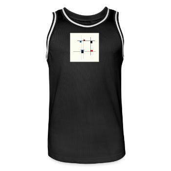 Abstract Design Line and Colors - Men's Basketball Jersey - black/white - Front - AI Model Male 185 dark (185cm)