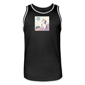 Einhorn Party Disco - Männer Basketball-Trikot - Schwarz/Weiß - Vorne - AI Model Male 185 dark (185cm)
