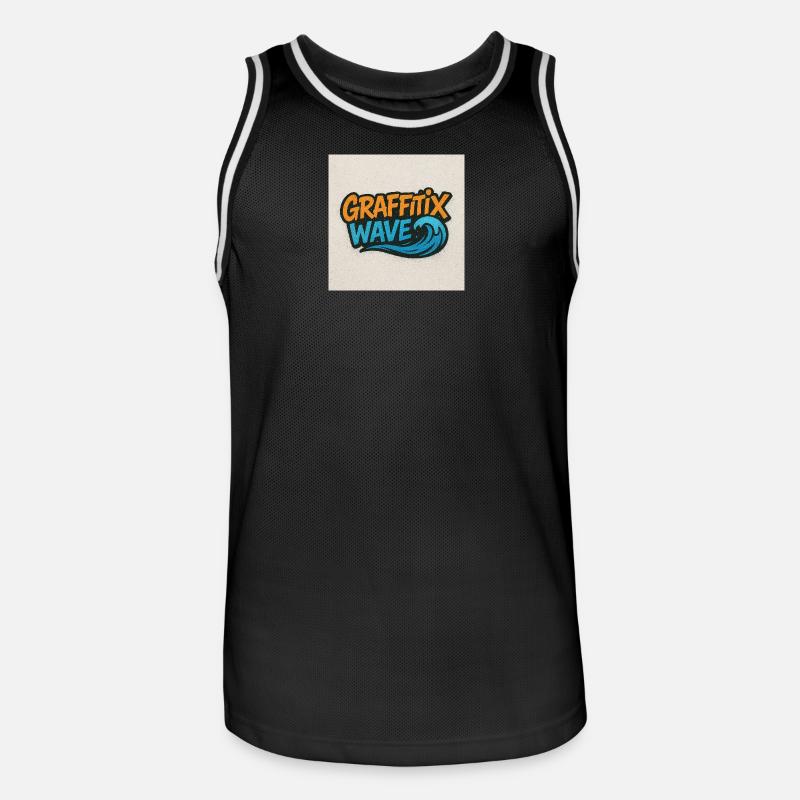 Graffitix Wave Graffiti Logo - Men's Basketball Jersey - black/white