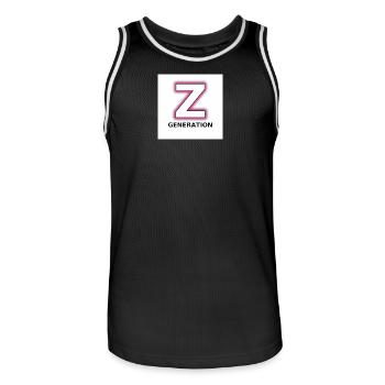 Z Generation Neon Z - Männer Basketball-Trikot - Schwarz/Weiß - Vorne - AI Model Male 185 dark (185cm)