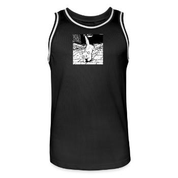 Katzenpfoten Blick unter Auto - Männer Basketball-Trikot - Schwarz/Weiß - Vorne - AI Model Male 185 dark (185cm)
