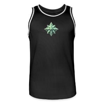 Coque étoile verte - Maillot de basket Homme - noir/blanc - Devant - AI Model Male 185 dark (185cm)