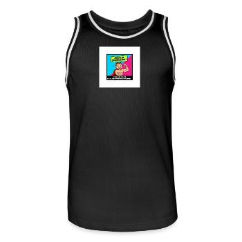 Bauhumor für Erwachsene - Männer Basketball-Trikot - Schwarz/Weiß - Vorne - AI Model Male 185 dark (185cm)