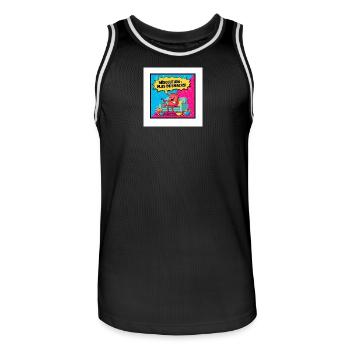 Popcorn Drawing Snack Party - Men's Basketball Jersey - black/white - Front - AI Model Male 185 dark (185cm)
