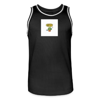 Pflanze geschwätziger Cartoon botanischer Humor - Männer Basketball-Trikot - Schwarz/Weiß - Vorne - AI Model Male 185 dark (185cm)