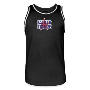 Logo rétro Étoile Father Figure - Maillot de basket Homme - noir/blanc - Devant - AI Model Male 185 dark (185cm)