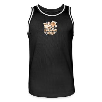 Warm Hugs Cocoa Mug - Men's Basketball Jersey - black/white - Front - AI Model Male 185 dark (185cm)