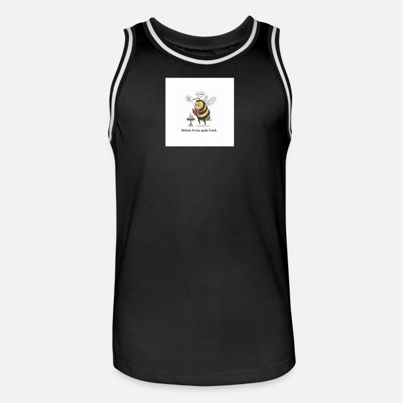 Bee apprend le français : Méthinks - Maillot de basket Homme - noir/blanc