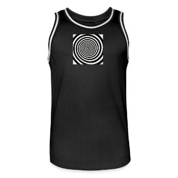 Hypnotic black and white spiral - Men's Basketball Jersey - black/white - Front - AI Model Male 185 dark (185cm)