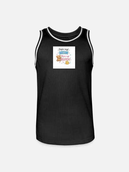 Pappa sier nei, mamma sier kanskje. - Basketballdrakt for menn - svart/hvit
