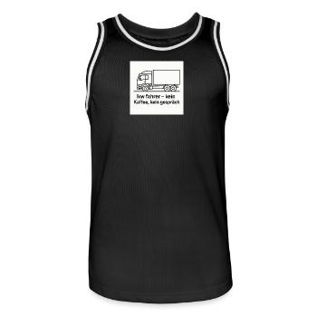 Truck Driver No Coffee No Talk - Men's Basketball Jersey - black/white - Front - AI Model Male 185 dark (185cm)
