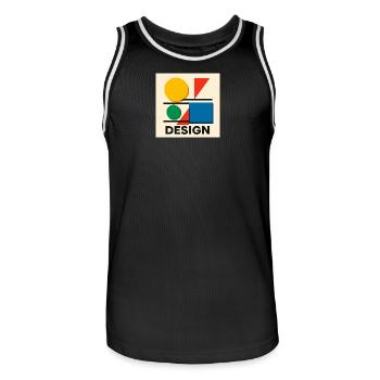 Geometry Bauhaus Colorful Composition - Men's Basketball Jersey - black/white - Front - AI Model Male 185 dark (185cm)
