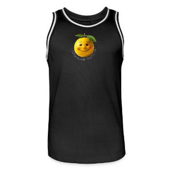 Lemon with sweet smile - Men's Basketball Jersey - black/white - Front - AI Model Male 185 dark (185cm)