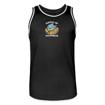 Süßer Hai im Glückskorb - Männer Basketball-Trikot - Schwarz/Weiß - Vorne - AI Model Male 185 dark (185cm)