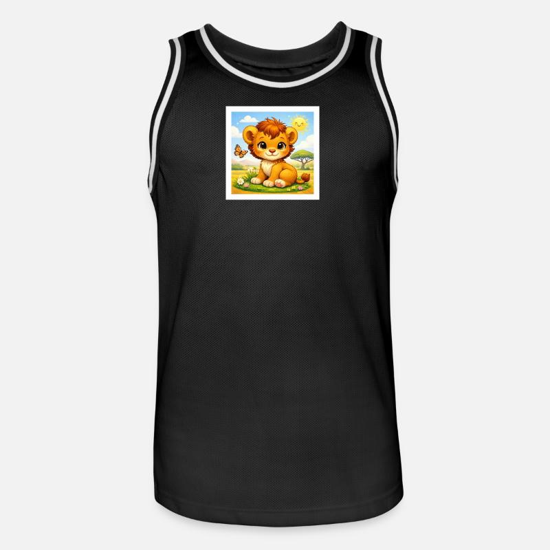 Sunny der kleine Löwe - Männer Basketball-Trikot - Schwarz/Weiß