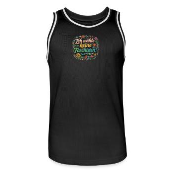 Ich wähle keine Faschisten - Männer Basketball-Trikot - Schwarz/Weiß - Vorne - AI Model Male 185 dark (185cm)