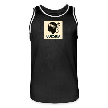 Corsican souvenirs - Men's Basketball Jersey - black/white - Front - AI Model Male 185 dark (185cm)