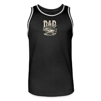 Vintage Bass Fisch-Illustration - Männer Basketball-Trikot - Schwarz/Weiß - Vorne - AI Model Male 185 dark (185cm)