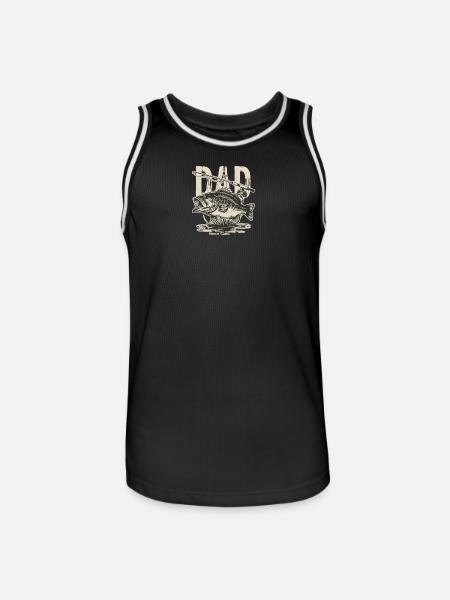 Illustration vintage de poisson bar - Maillot de basket Homme - noir/blanc