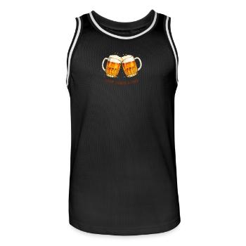 Avec amour-_Paix_-_Bier - Maillot de basket Homme - noir/blanc - Devant - AI Model Male 185 dark (185cm)
