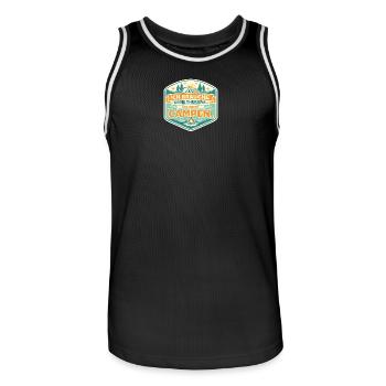 Ich Muss Campen Therapie Ade - Männer Basketball-Trikot - Schwarz/Weiß - Vorne - AI Model Male 185 dark (185cm)