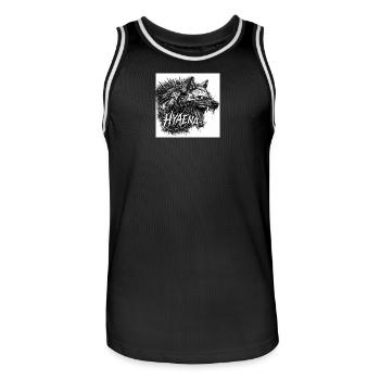 Cyber Hyena Armor - Men's Basketball Jersey - black/white - Front - AI Model Male 185 dark (185cm)