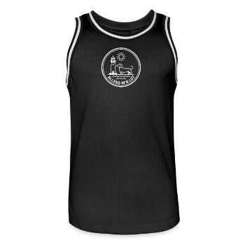 Dachshund Meer Platt Allens in'n Lot - Men's Basketball Jersey - black/white - Front - AI Model Male 185 dark (185cm)
