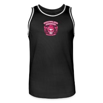 Pink Skull Floral Rebel Overstimulated - Men's Basketball Jersey - black/white - Front - AI Model Male 185 dark (185cm)