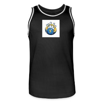 Bowling à neuf quilles - Maillot de basket Homme - noir/blanc - Devant - AI Model Male 185 dark (185cm)