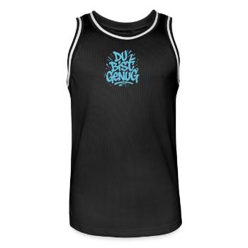 Du bist genug ! You are enough - Männer Basketball-Trikot - Schwarz/Weiß - Vorne - AI Model Male 185 dark (185cm)