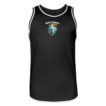 Übers Eisberg! Lustiges Cocktail Shirt - Männer Basketball-Trikot - Schwarz/Weiß - Vorne - AI Model Male 185 dark (185cm)