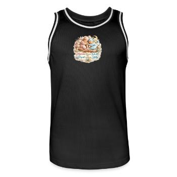 Kleiner Schatz: Mamas Liebe, Papas Stolz - Männer Basketball-Trikot - Schwarz/Weiß - Vorne - AI Model Male 185 dark (185cm)
