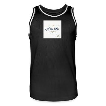 Dialetto siciliano - Maillot de basket Homme - noir/blanc - Devant - AI Model Male 185 dark (185cm)