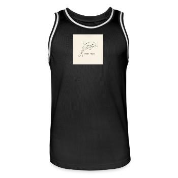 Art en ligne de dauphin : Ami de l’océan - Maillot de basket Homme - noir/blanc - Devant - AI Model Male 185 dark (185cm)