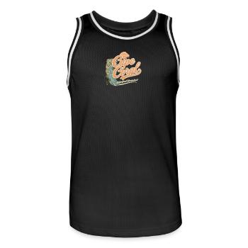 Cape Coral Waterfront Retro Vintage Design - Men's Basketball Jersey - black/white - Front - AI Model Male 185 dark (185cm)