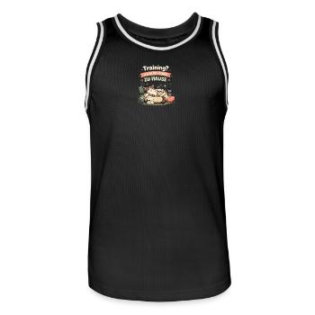Training? Ich bleib Lieber Zu Hause - Männer Basketball-Trikot - Schwarz/Weiß - Vorne - AI Model Male 185 dark (185cm)