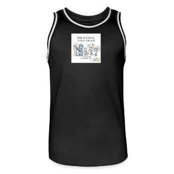 Bleistiftkünstler-Abenteuer mit Freunden - Männer Basketball-Trikot - Schwarz/Weiß - Vorne - AI Model Male 185 dark (185cm)
