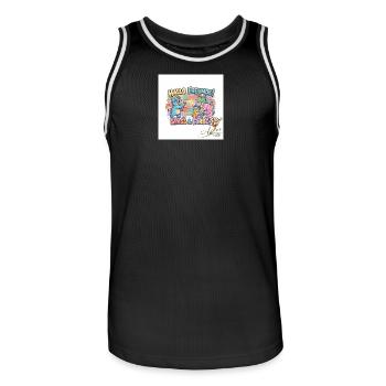 Hallo Freunde Spass und Farbe - Männer Basketball-Trikot - Schwarz/Weiß - Vorne - AI Model Male 185 dark (185cm)