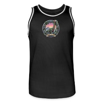 Brachiosaurus Christmas - Men's Basketball Jersey - black/white - Front - AI Model Male 185 dark (185cm)