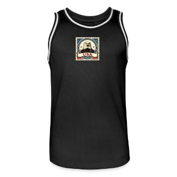Timbre de l’aigle patriotique - Maillot de basket Homme - noir/blanc - Devant - AI Model Male 185 dark (185cm)