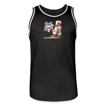 Dat löppt - Männer Basketball-Trikot - Schwarz/Weiß - Vorne - AI Model Male 185 dark (185cm)