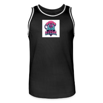 Call Me Old School - Men's Basketball Jersey - black/white - Front - AI Model Male 185 dark (185cm)