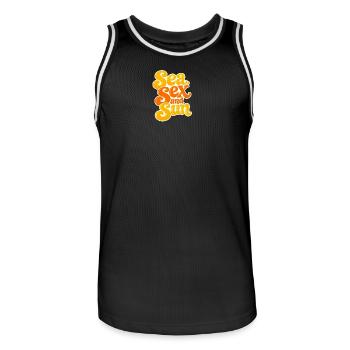 Sea, Sex and Sun - Maillot de basket Homme - noir/blanc - Devant - AI Model Male 185 dark (185cm)