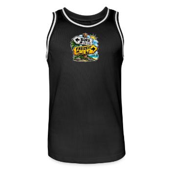 Büro vs Freizeit Schild - Männer Basketball-Trikot - Schwarz/Weiß - Vorne - AI Model Male 185 dark (185cm)