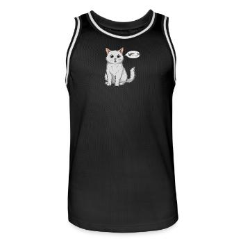 Wondered Cat Comic - Men's Basketball Jersey - black/white - Front - AI Model Male 185 dark (185cm)