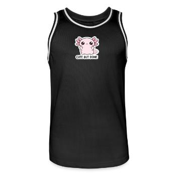 Diction du Dragon Chibi Rose - Maillot de basket Homme - noir/blanc - Devant - AI Model Male 185 dark (185cm)