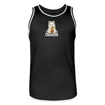 No Prob Llama Getränk Illustration - Männer Basketball-Trikot - Schwarz/Weiß - Vorne - AI Model Male 185 dark (185cm)