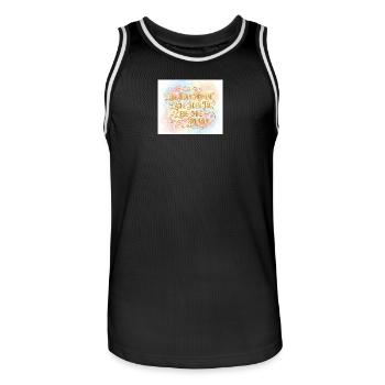 Lebe Jeden Moment Lache Jeden Tag - Männer Basketball-Trikot - Schwarz/Weiß - Vorne - AI Model Male 185 dark (185cm)