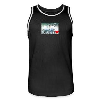L’amour est le cœur du cygne - Maillot de basket Homme - noir/blanc - Devant - AI Model Male 185 dark (185cm)