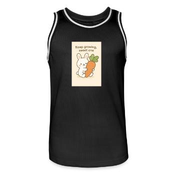 Kawaii Bunny Hugging Giant Carrot - Men's Basketball Jersey - black/white - Front - AI Model Male 185 dark (185cm)